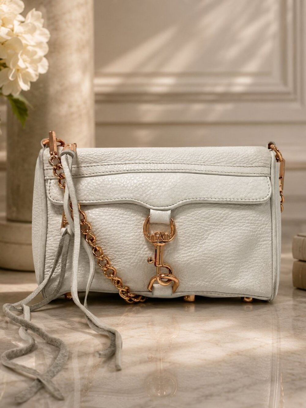Rebecca Minkoff Mini Mac White Leather Crossbody